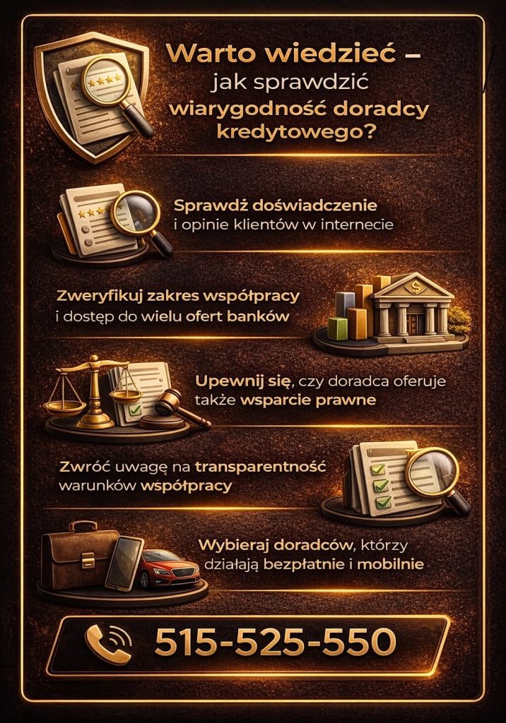 Jak sprawdzić wiarygodność eksperta kredytowego – doświadczenie, opinie klientów, zakres współpracy oraz transparentność warunków jako kluczowe elementy wyboru specjalisty.