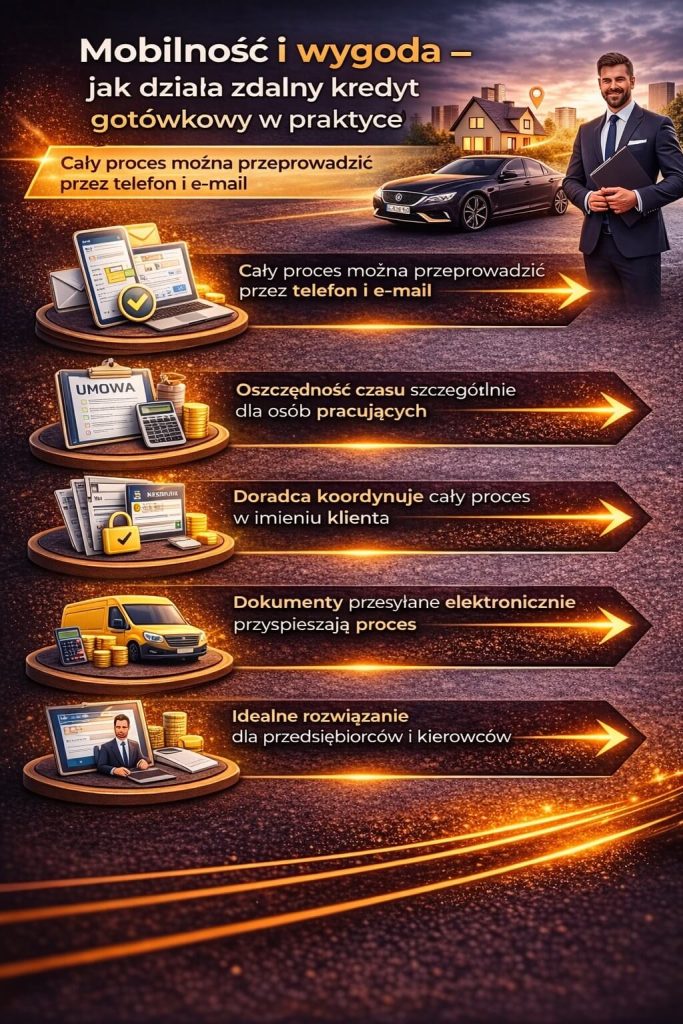 Infografika opisująca korzyści dla klienta wynikająca z mobilności doradcy - dojazd, możliwość umówienia się w niestandardowych godzinach i w weekendy